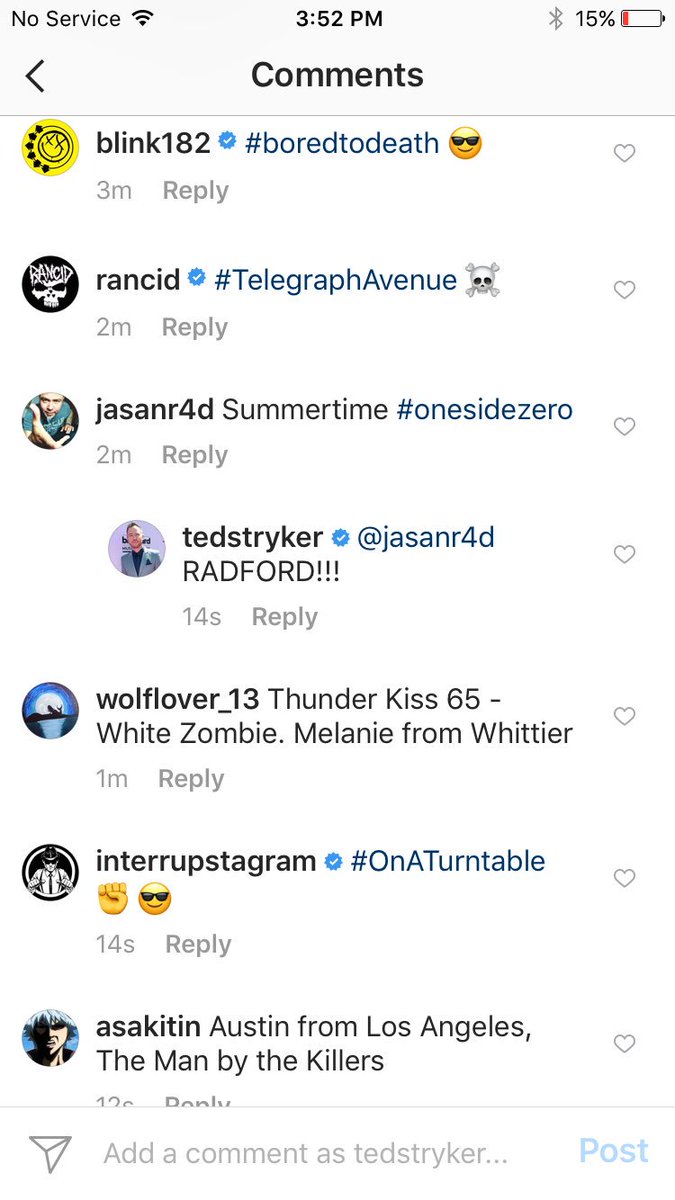TedStryker's tweet photo. Don't be shy to request your own band😀. 🗣 #FREEFORALL @KROQ. 🤘🏻#OneSideZero 🤘🏻@blink182 🤘🏻@Rancid 🤘🏻@Interruptweets 🤘🏻 https://t.co/EheqRzHyHn