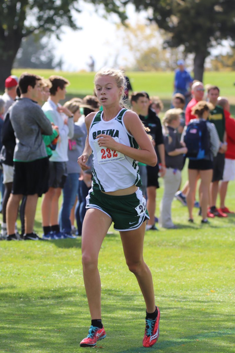 gretnagreenarmy's tweet photo. Congrats to @mazielarsen for winning her 3rd straight state championship🏃🏻‍♀️🥇💚 https://t.co/vrMgypwBg4