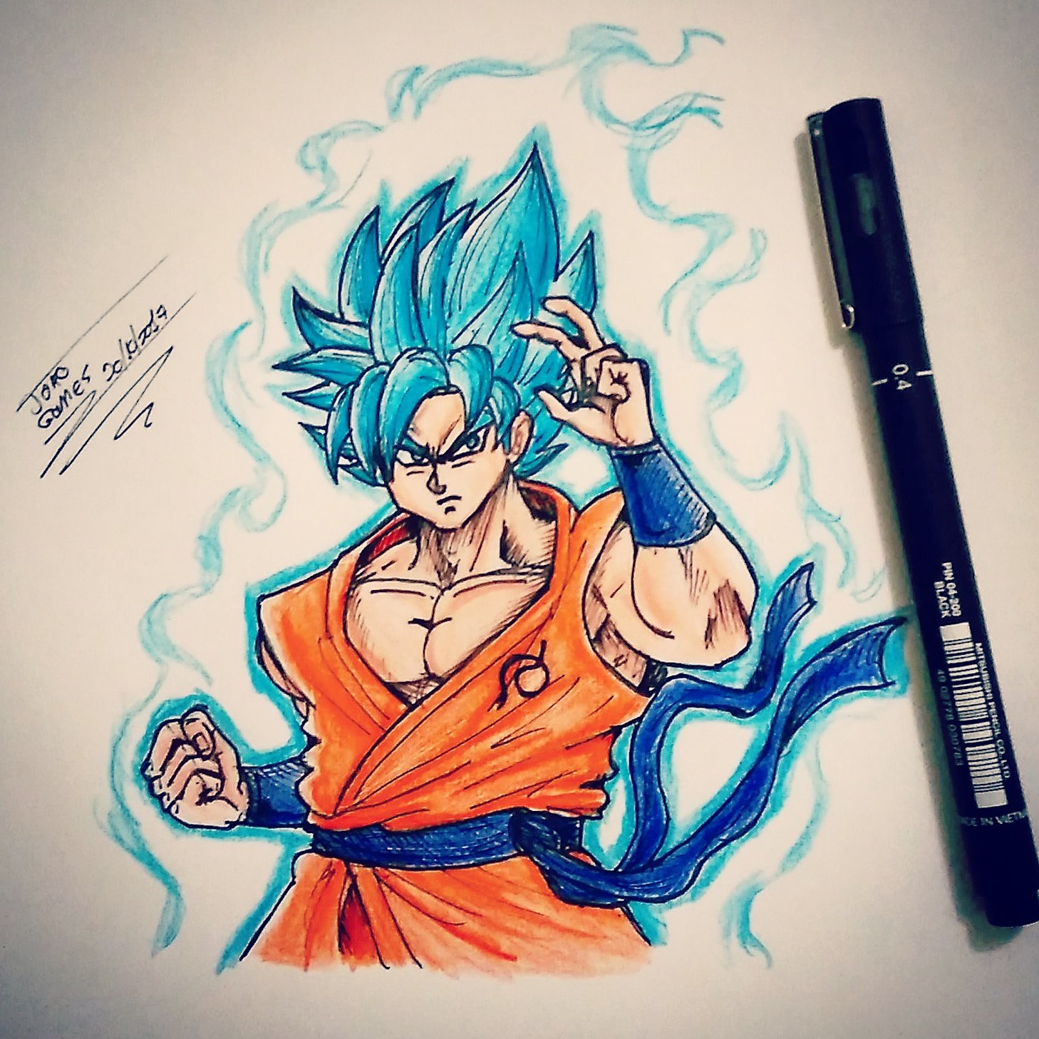 João Gomes on X: SSGSS Goku drawing i've made~ #drawing #desenho