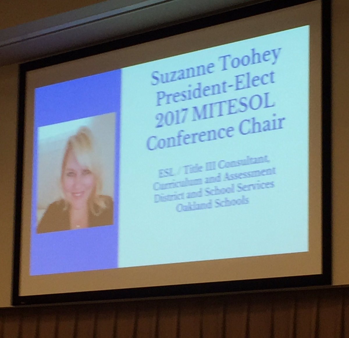 COsborne_ELD's tweet photo. #equity & excellence for all #EnglishLearners- #MITESOL2017 on a Friday night. Thanks for making it awesome @suzannetoohey! #eslocmi https://t.co/DtC11KfrBj