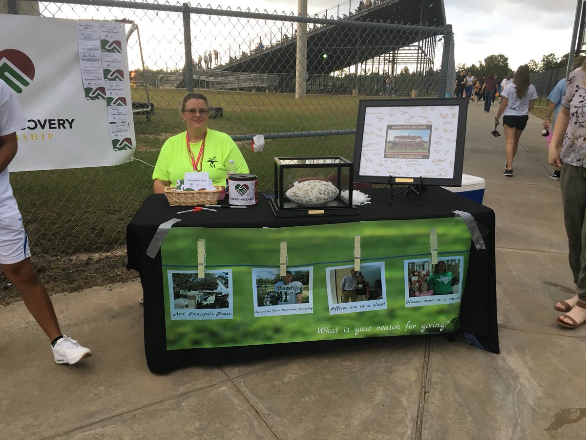 Fans are arriving for the big game! Stop by the @lcmcisd donation table for a chance to win signed memorabilia.