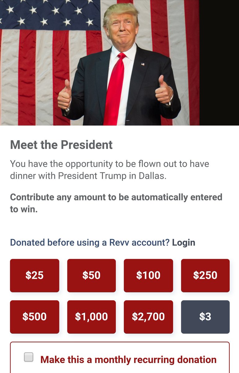 MeAShrew's tweet image. Don't know which makes me more ill...thoughts about dining with 45* or making the "monthly contribution" to him.  🤤 #InvalidPOTUS