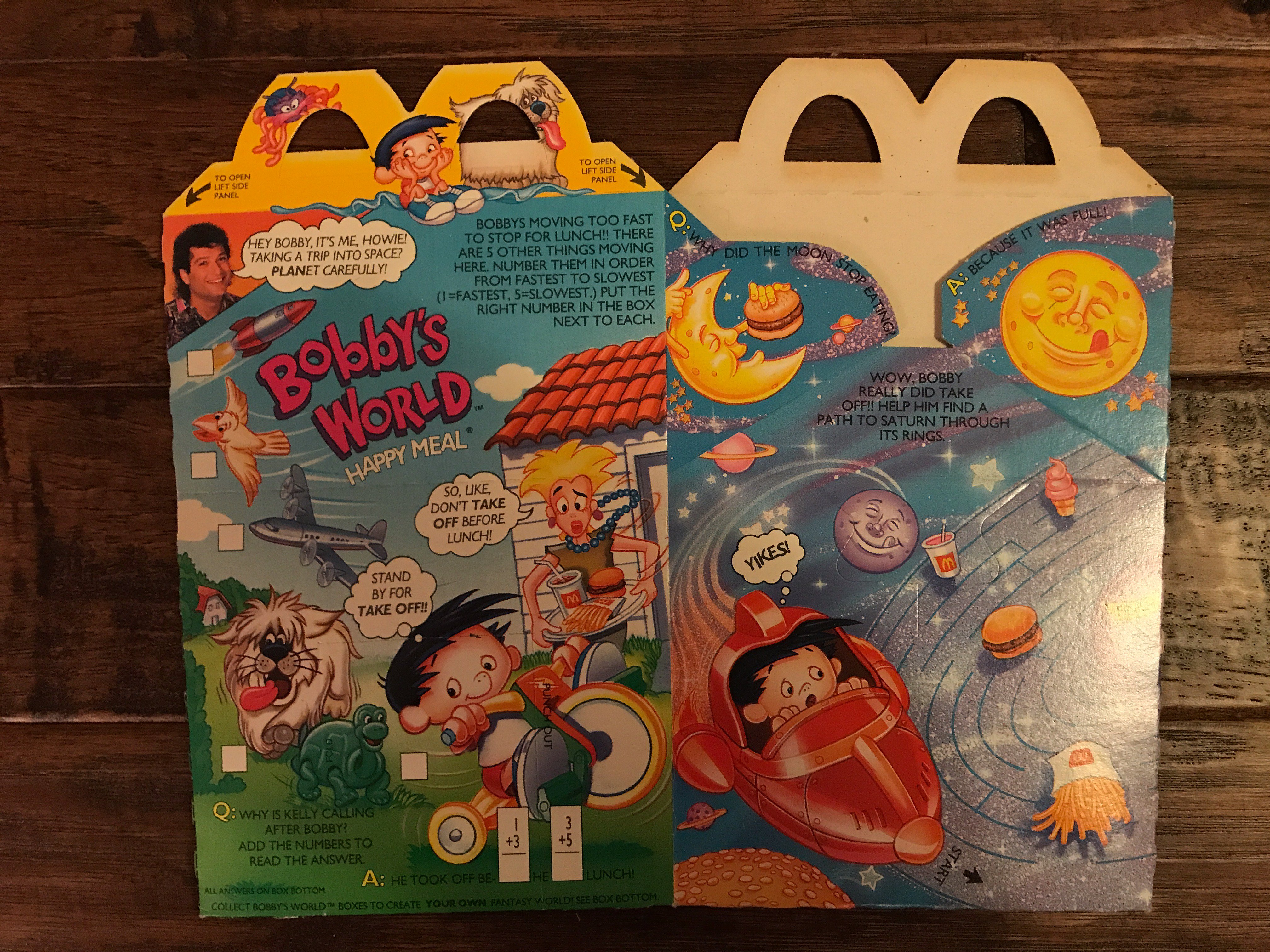 U-3 SEALED &4 Mint Happy Meal Boxes McDonalds 1994 Bobby's World Comp Set of 4 