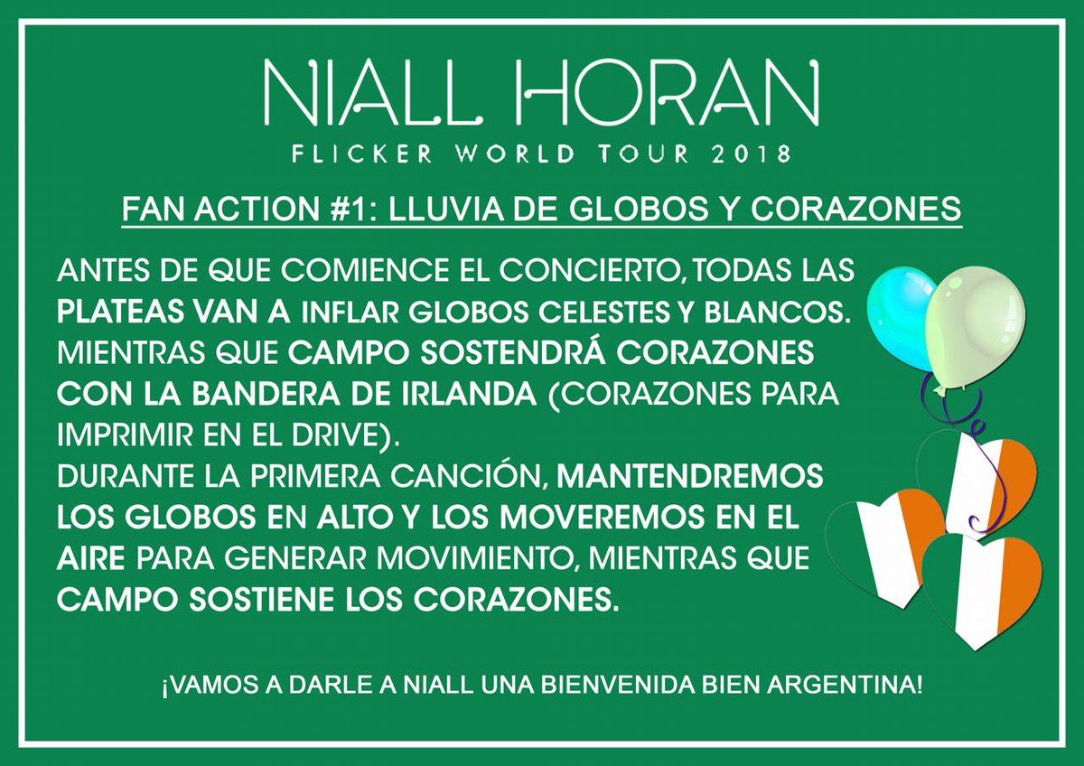 NJHUpdatesARG's tweet photo. ¡Aca están los fan actions para el concierto de Niall en Argentina el 6 de julio del 2018! Link con frases: https://t.co/1UZtZCx4AJ
RT RT❗❗ https://t.co/3yQ5opXADo