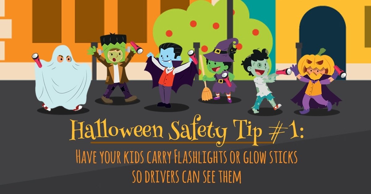 AutoMaxFraming's tweet image. Halloween Safety Tip #1: Have your kids carry flashlights and glow sticks so drivers can see them.
#HalloweenSafetyMonth