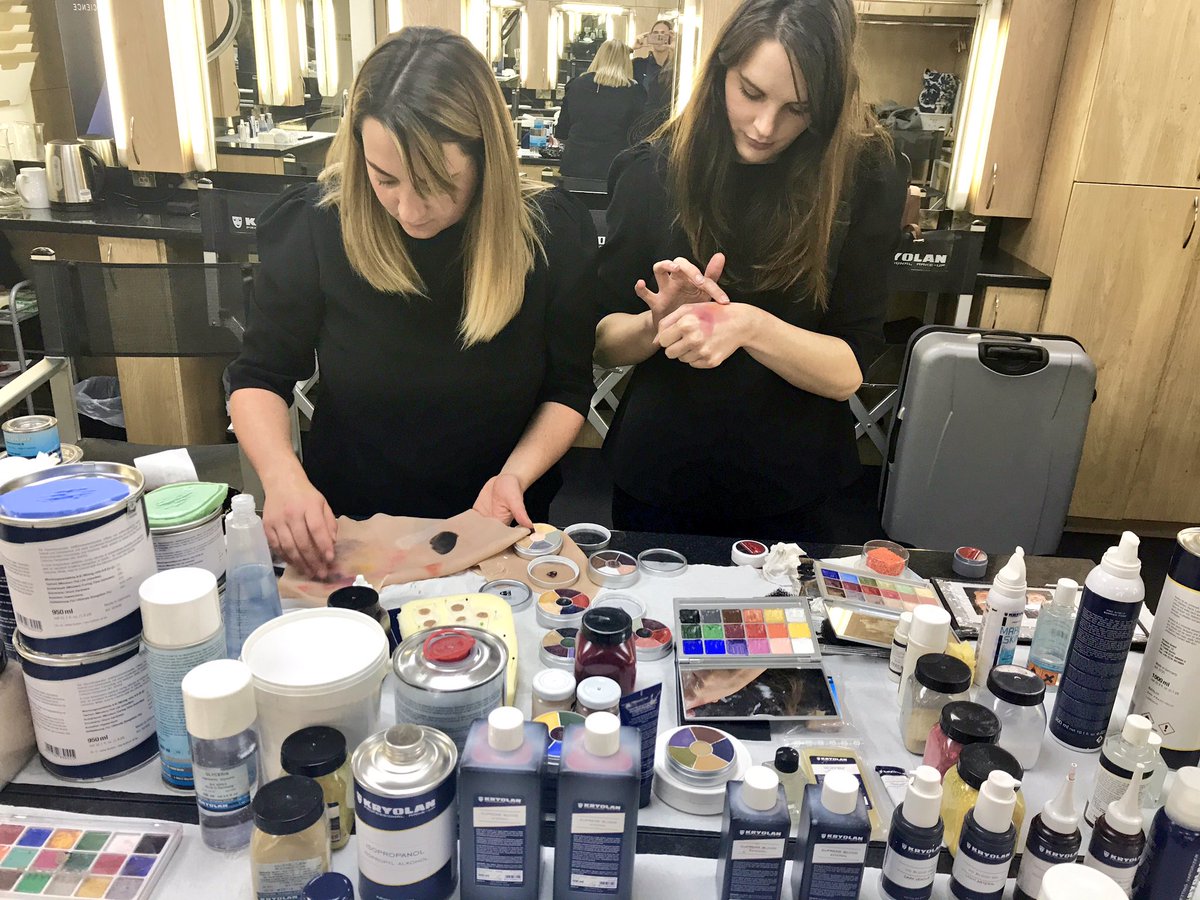 Fantastic to be <a href="/KryolanUK/">Kryolan UK</a> #London, sampling their #makeup products and making a bloody mess! Thanks to the team at Kryolan for a super day!