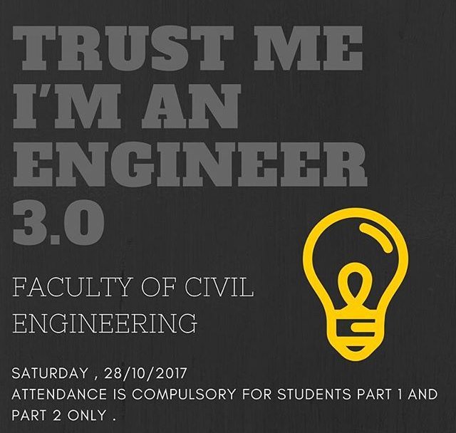 civecuitmpg's tweet photo. TMIAAE 3.0 is back!
28th October 2017
Saturday
Attendant for Semester 1 and Semester 2 is a COMPULSORY
#civec https://t.co/5cuAcnsGOR