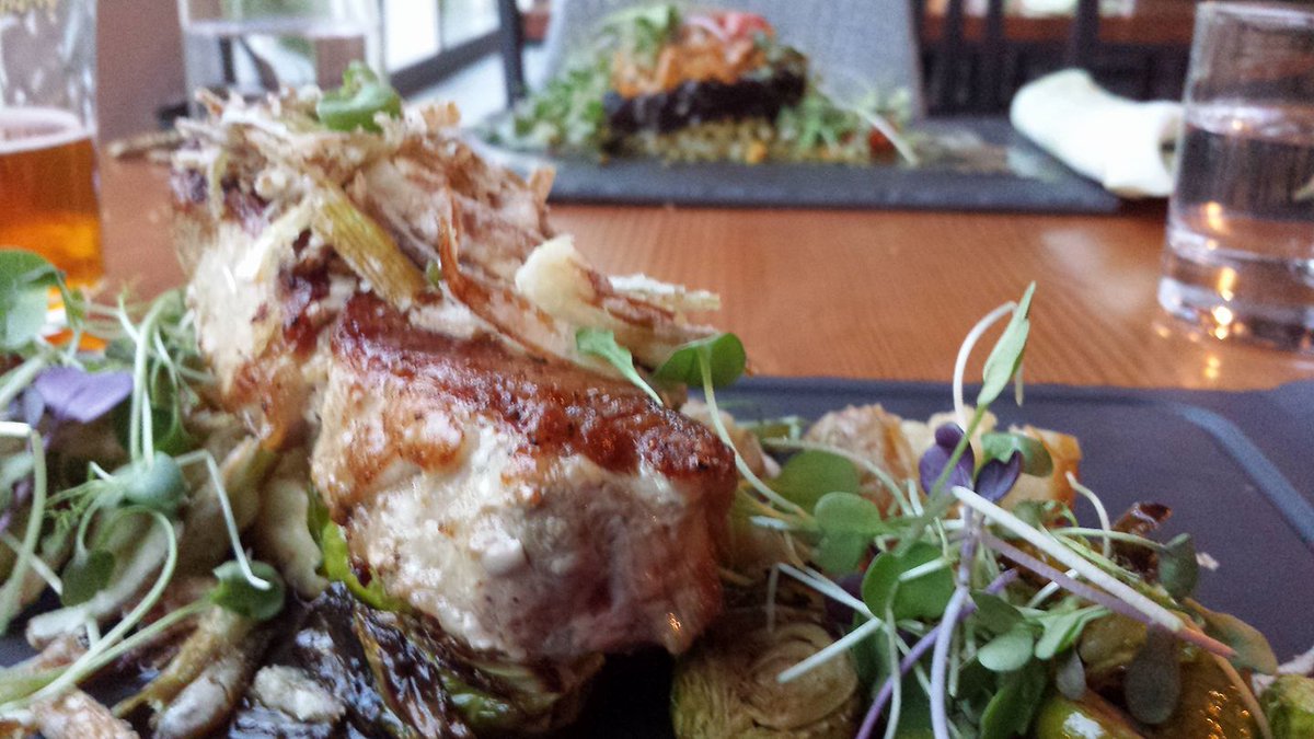 D had pork and I had eggplant <a href="/CafeBelong/">Café Belong</a>, then truffles and juniper carrot cake for dessert. MMMMM.