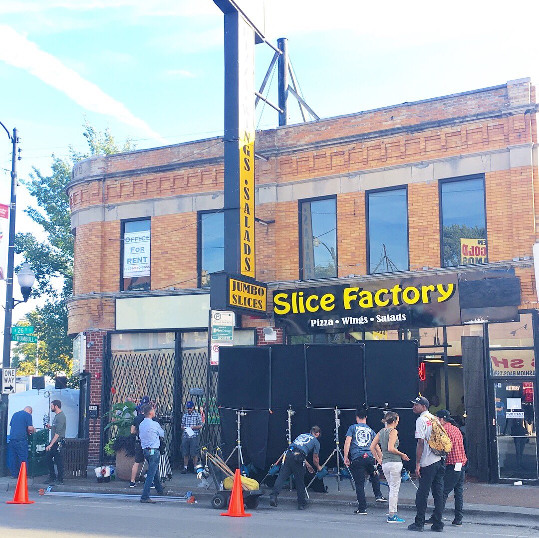TheSliceFactory's tweet photo. Lots of people asking us what show filmed at our #SliceFactory #LittleVillage location today. Does anybody think they know?! ๐ https://t.co/yW3RnfF36Q