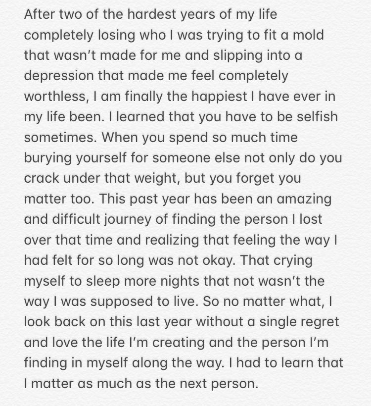 miknayla's tweet photo. Sometimes being selfish is the healthiest thing you can do even if it’s not the easiest. #sorryitslong https://t.co/aHqAF8AW3P