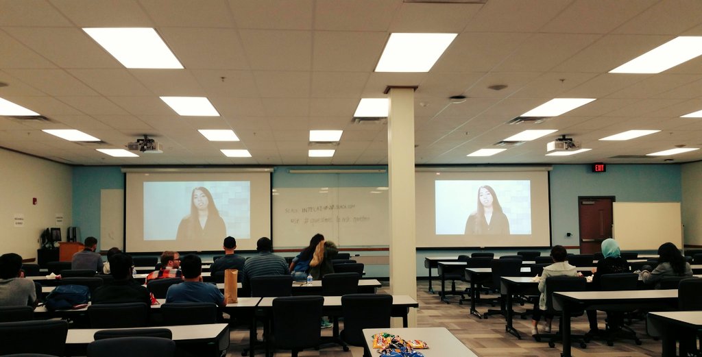 NatalieParde's tweet photo. Friday night #IntelAIWebcast watch party with @UNTEngineering ACM and Women in Computing members! Thanks @intel for a great presentation! https://t.co/tadePchq59