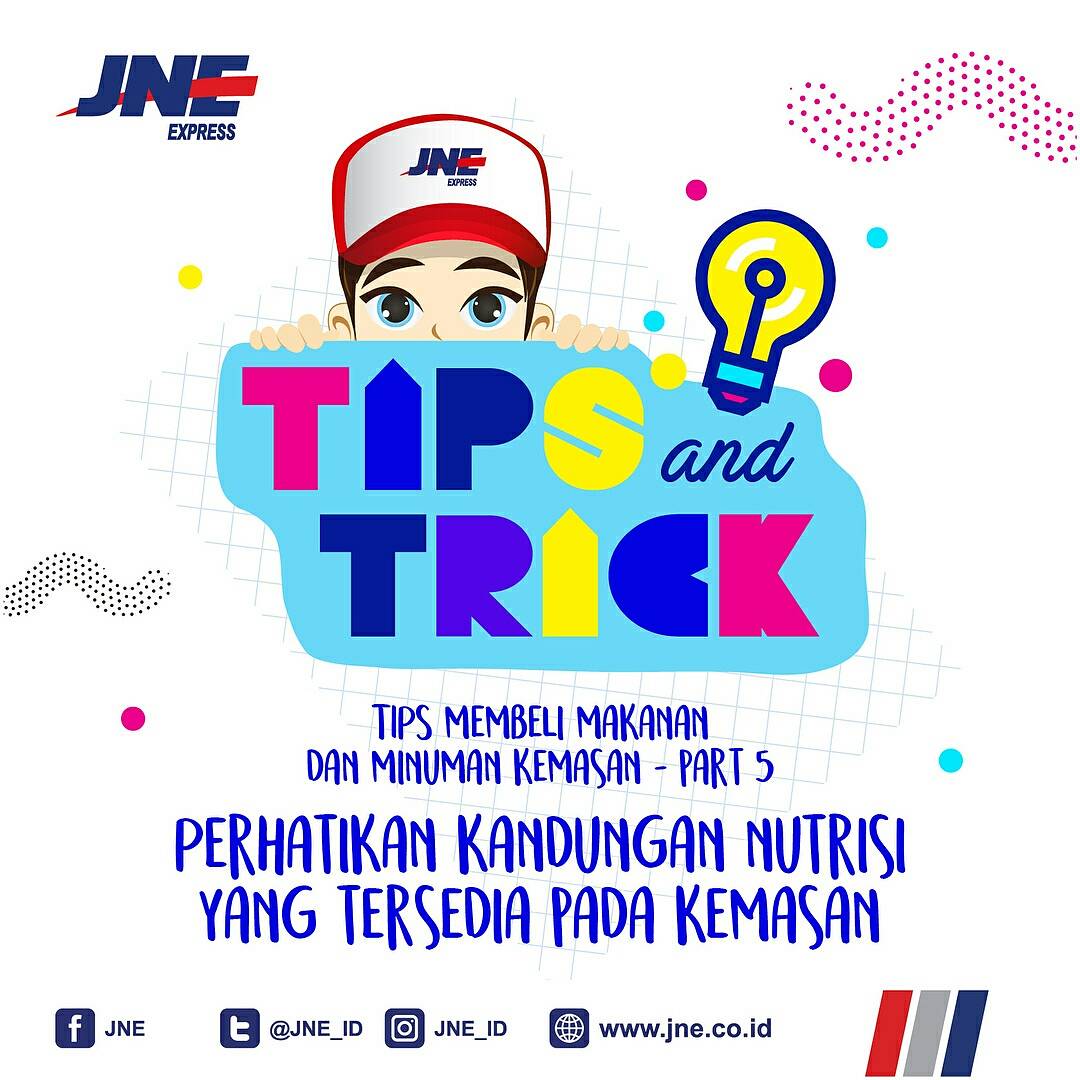JNE_ID's tweet photo. #TipsJNE  selanjutnya dlm membeli makanan &amp; minuman kemasan ialah perhatikan kandungan nutrisi yg tersedia pada kemasan saat membeli makanan https://t.co/IgJFGLs8mg
