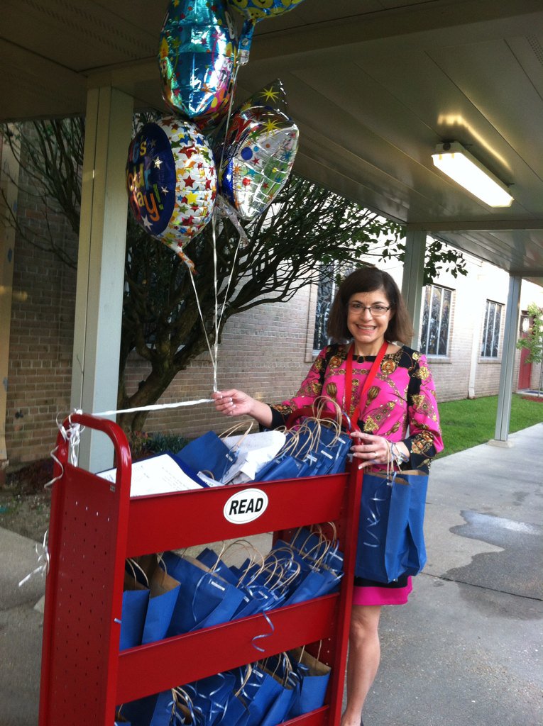 Librarystm's tweet image. Such an exciting day! So blessed to receive this gift of birthday books for every student in lower school! Thank you