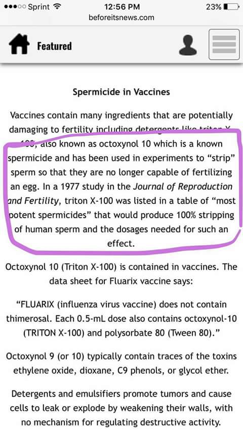 sesaunders101's tweet photo. Spermicides in vaccines causes male sperm to not develop.,

Great little idea of using vaccines to depopulate planet https://t.co/xwxtsFmG2x