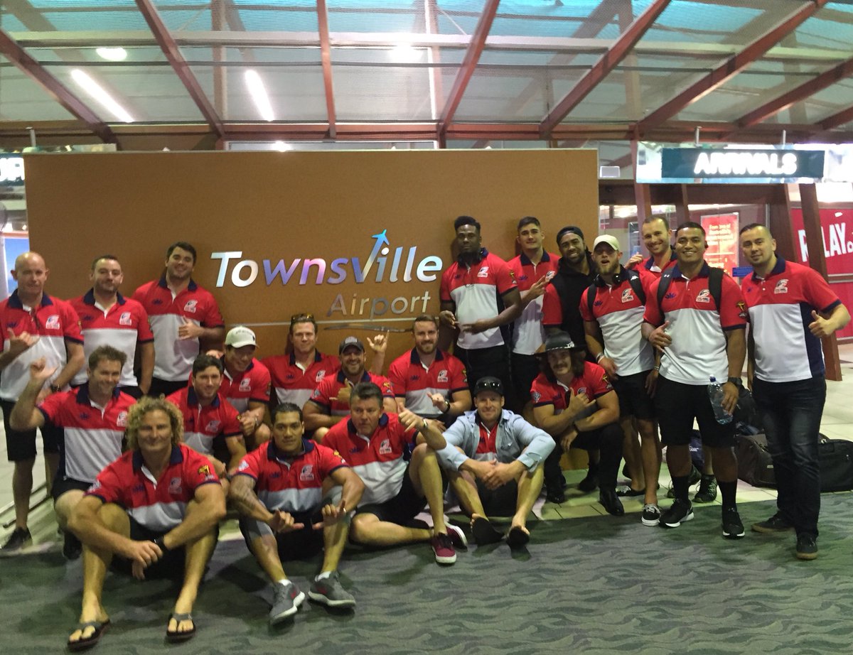 PhillBrowne's tweet photo. The @USARugbyLeague team have arrived in Townsville in preparation for the @RLWC2017. One week until we take on the might of Fiji 🇫🇯 https://t.co/0kCrJ2h95Q