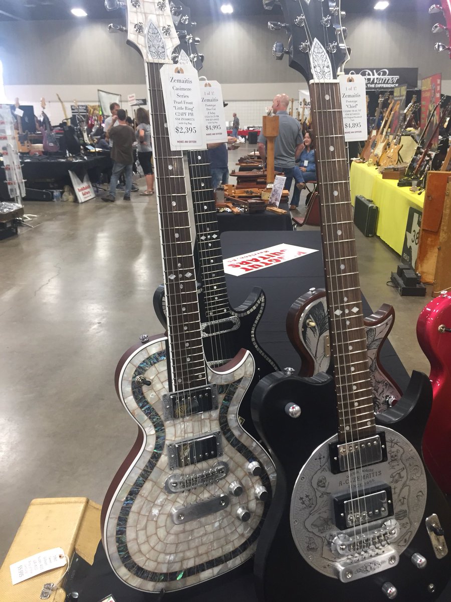 VintageGuitar's tweet image. A few Zemaitis Guitars from the Guitarlington show! @GuitarsZemaitis @VintageGuitar