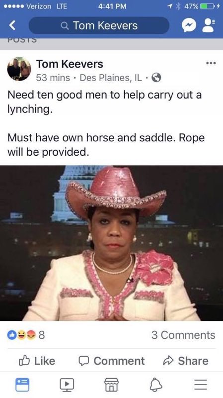 SheBreaksNews's tweet photo. Per @RepWilsons ofc: Threats &amp;calls r n the thousands. Capitol police investigating ALL. Today questioning man who posted this. @CBSMiami https://t.co/FXoHpM4viU