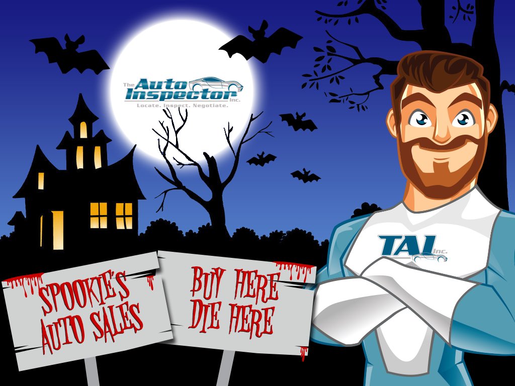 autoinspectors's tweet photo. Look out 4 SPOOKIES AUTO SALES and their BUY HERE DIE HERE plan. Whatever you do don't drink the Ghoul Aid☠️ #TheAutoInspector https://t.co/OUuO6pqaqM