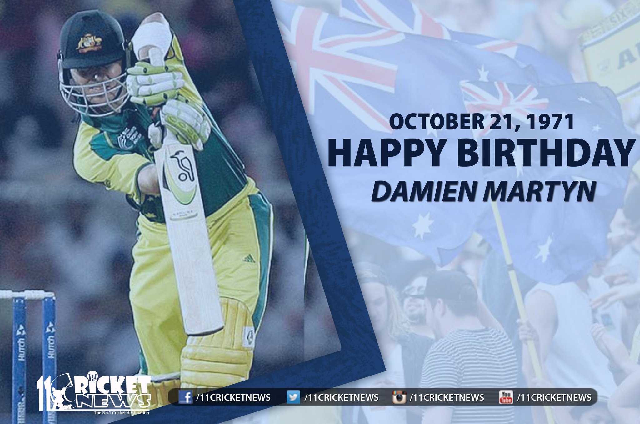 Happy Birthday \"Damien Martyn\". He turns 46 today 