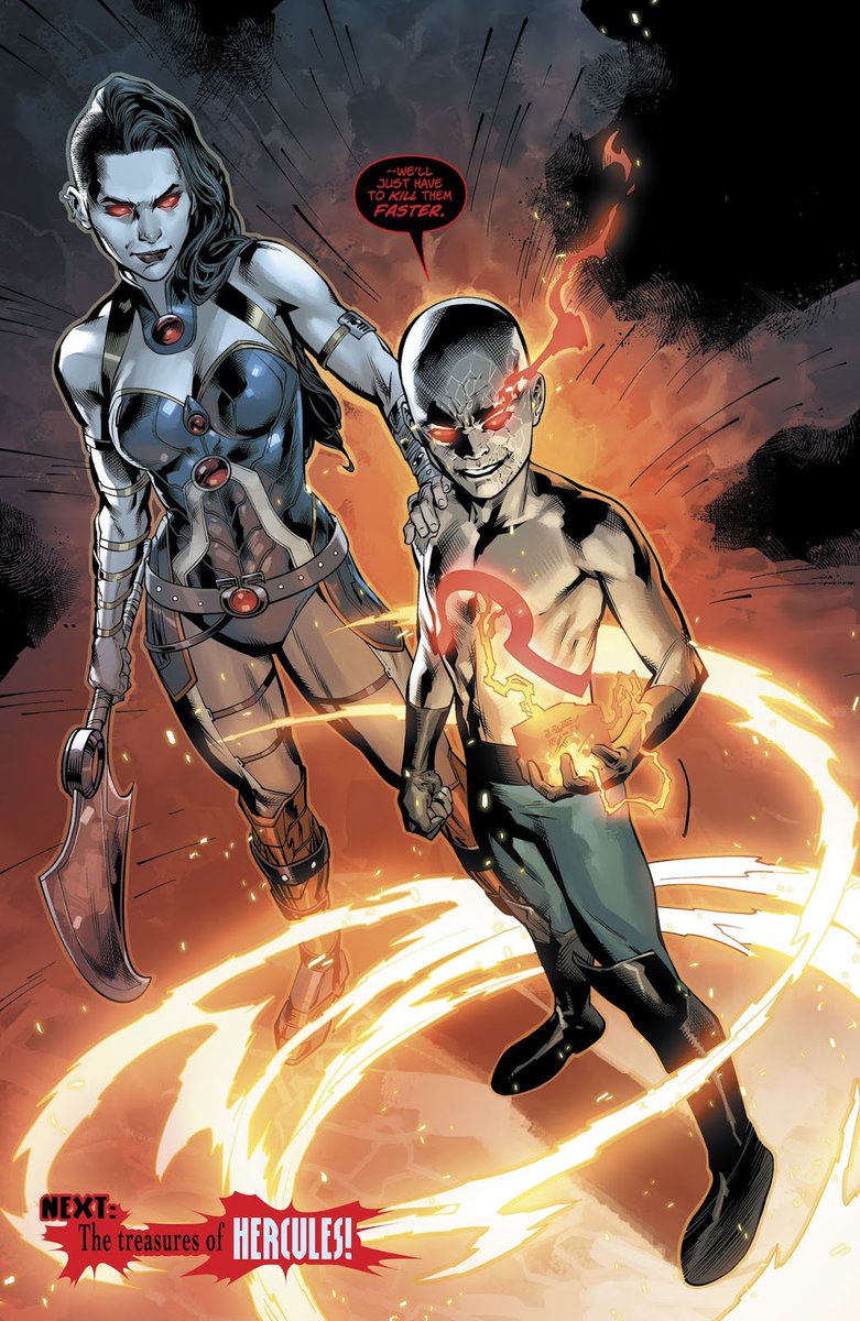 HellboyBPRD_'s tweet photo. Grail repowers @JLAvsDarkseid, Dark God of @Apokolips_Now, by stealing the essence of Old Gods She kills; including Greek Demi-God Hercules. https://t.co/hlsAwo4jKE