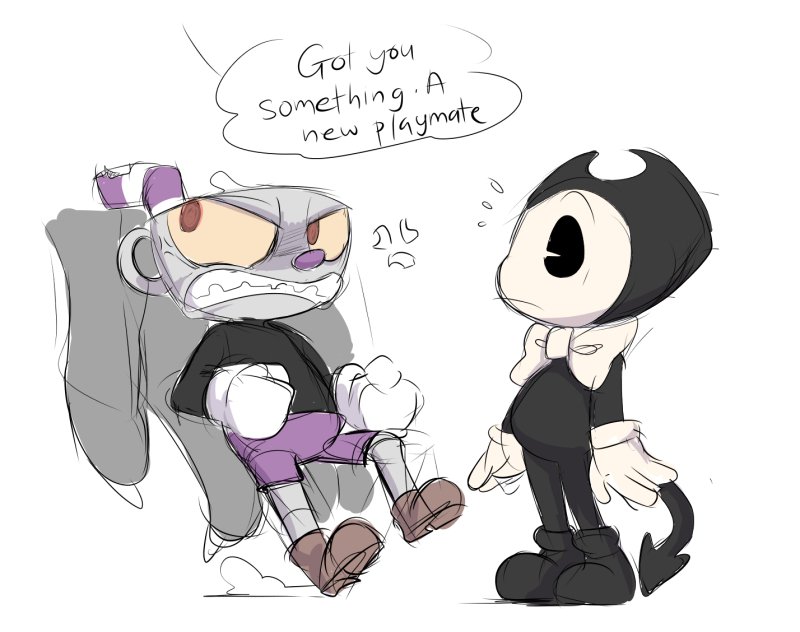 cuphead x bendy cuphead x bendy