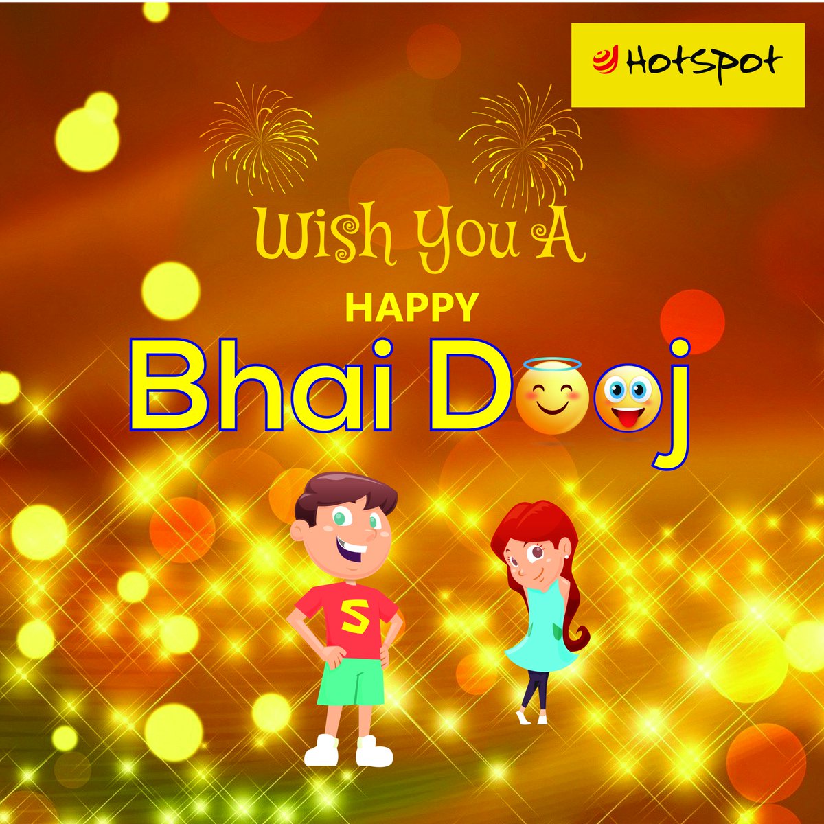 Hotspot_Store's tweet photo. 😍Hotspot wish you a very Happy Bhai Dooj🤪
#BhaiDooj #HotspotStore https://t.co/YQWqjNduvl