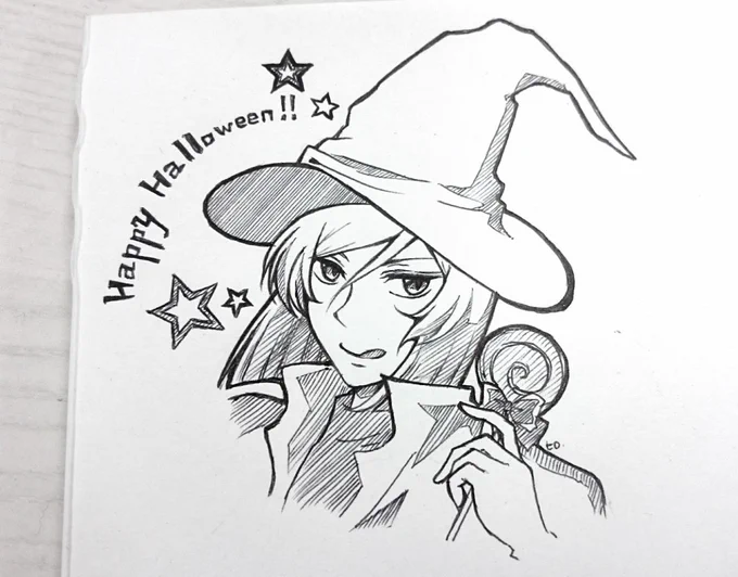 お昼休みに魔女っ子アーデさんらくがき～
油性ボールペンのインク溜まり… 