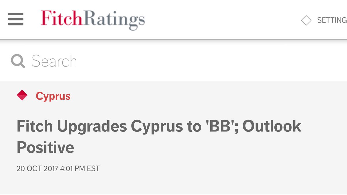Fitch Upgrades Cyprus: "Economic recovery has broadened, GDP growth consistently outperformed forecasts"