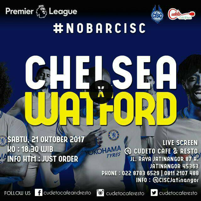 ChelseaNangor's tweet photo. #SabtuNonbar #NonbarJatinangor #CHEWAT @Cudetocaferesto  @premierleague #EPLMatchday9 #ChelseaNangor #JatinangorBangor https://t.co/Cc7BRotH6Y