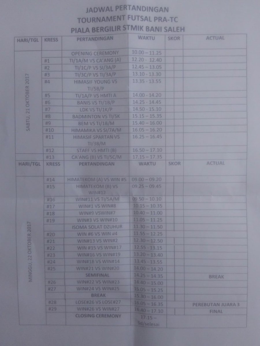 HIMASIF's tweet photo. Tiap tahun kampus kita punya event nih. " PIALA BERGILIR STMIK BANI SALEH" 👏 https://t.co/gLeWGXZ2zV