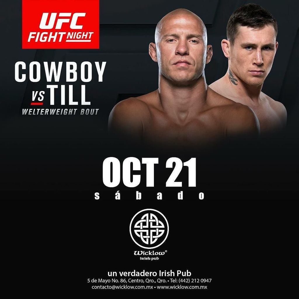 WicklowIrishPub's tweet photo. Wicklow

SABADO de #UFCnights
CERRONE VS TILL
OCTUBRE 21
🏆 🍹#ufc #ufcnights #pub #drink #drinks #slurp #fight #fighter #octagon #ufcfightni… https://t.co/YDHptt8ea8