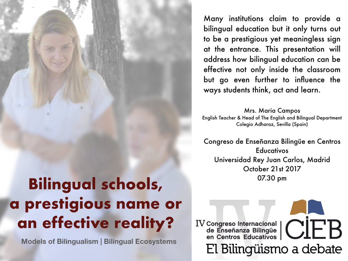 Bilingual schools, a prestigious name or an effective reality? <a href="/CIEB/">chchgeekgirl</a> today at 7 pm. <a href="/ColegioAdharaz/">Colegio Adharaz</a> <a href="/attendis/">Grupo Attendis</a> #CIEB2017