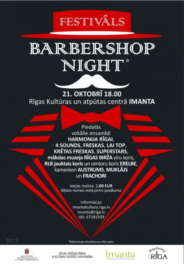 BourseChoir's tweet photo. Šodien piedalāmies "BARBERSHOP NIGHT" festivālā. Laipni aicināti pl.18.00 uz Imantas kultūras namu! https://t.co/xMWQYG2j3c