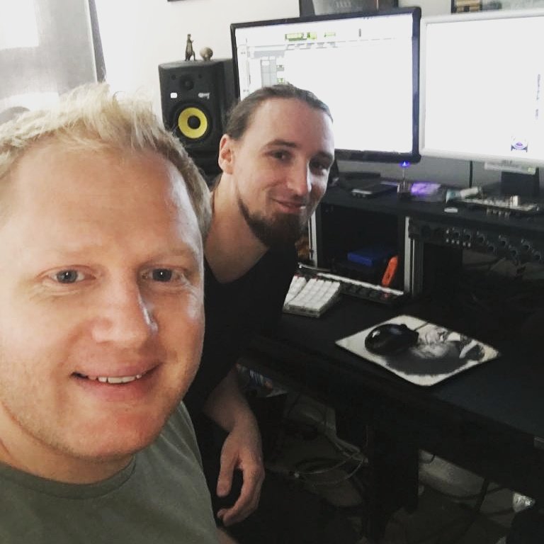 WirelessTheatre's tweet photo. Director @Davidbeck130 &amp;sound designer @joe62815 begun their day of editing at silly o'clock this morning. #committed #deadlines #drramteam https://t.co/3n733A92II