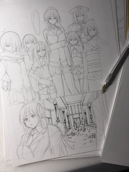 ペン入れしながらニコ生見ます 