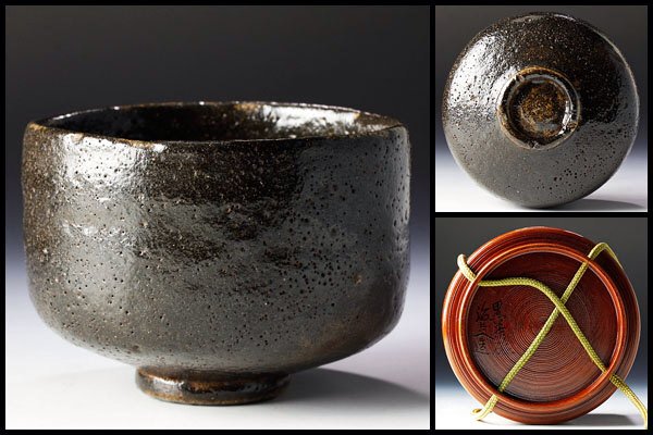 村瀬治兵衛作独楽塗中次茶道具