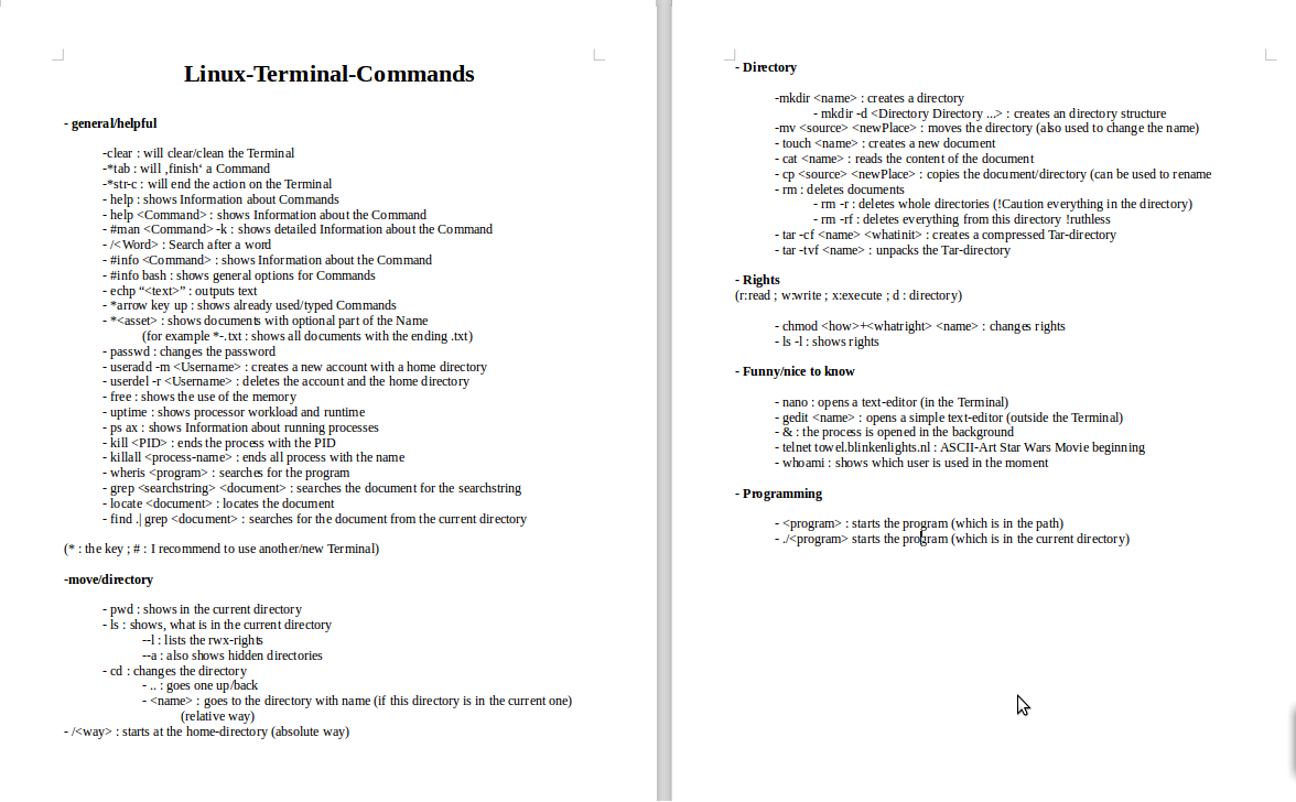 MayADevBe's tweet image. #Linux #Terminal commands I learned this week. Did I miss some important ones? #LinuxNewbie #linuxnoob