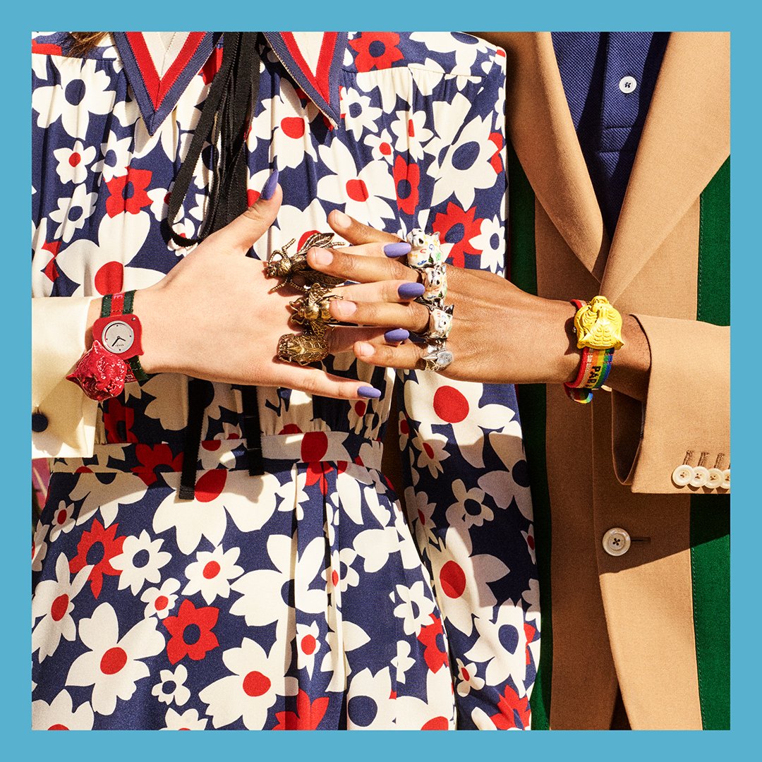 gucci's tweet photo. Colorful and unexpected details a selection of #GucciJewelry and #GucciTimepieces from the new collection. https://t.co/okcNqXns5l