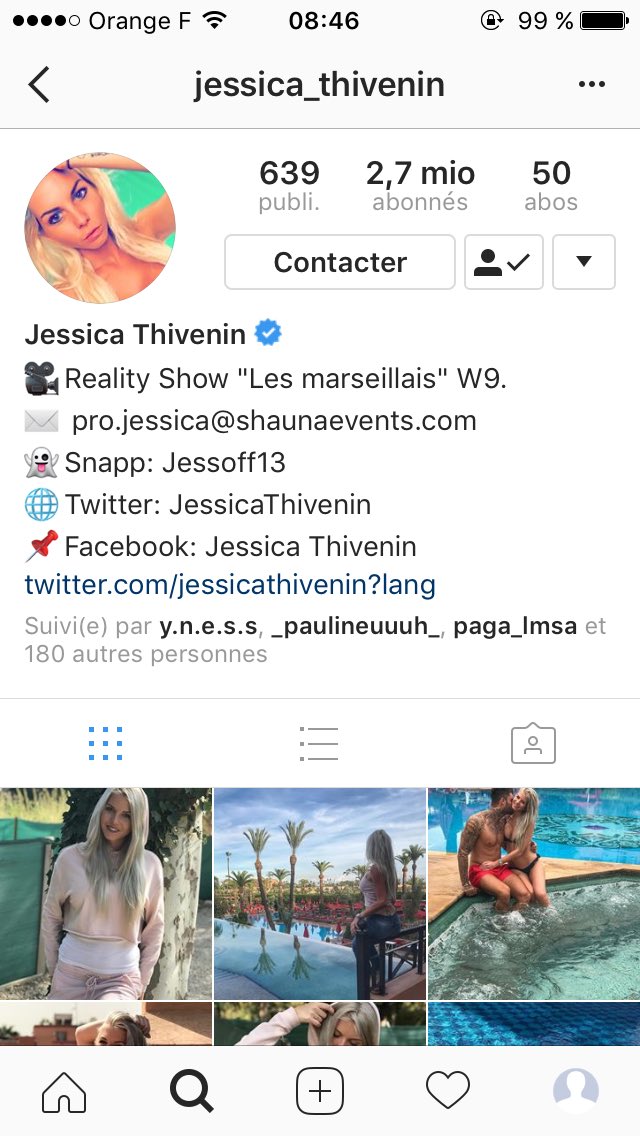 JThbault's tweet photo. Je viens de me rendre conte que @JessicaThivenin sayez elle a plus d'abonnés que @Nabilla https://t.co/21IkidM22s