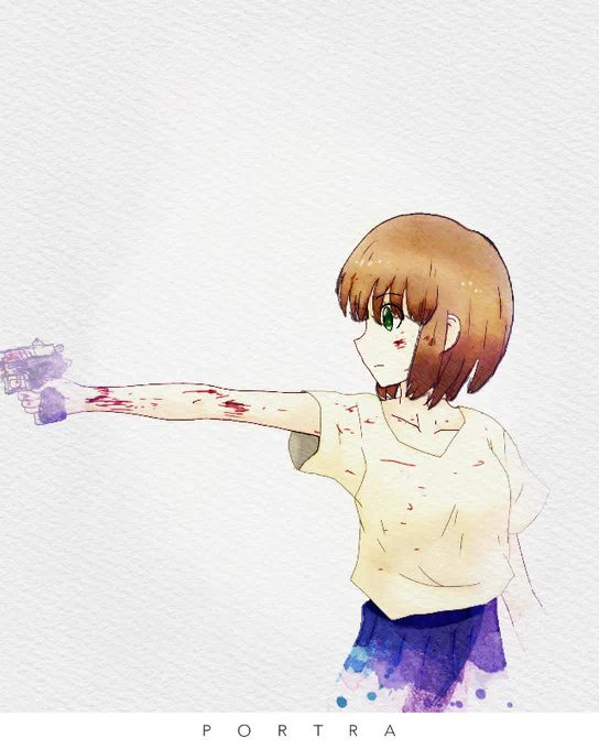 ナチュラルに銃を撃つサイコパス少女誕生#オリジナルキャラ#イラスト 