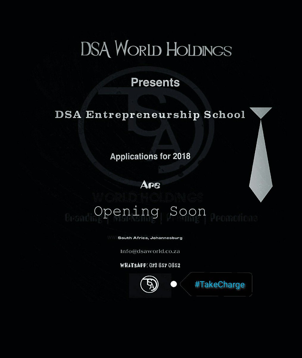 Join_DSAworld's tweet photo. #takecharge. A school for aspiring entrepreneurs by Industry leaders and entrepreneurs. The courses will consist of extensive research https://t.co/hAc4cLDvE3