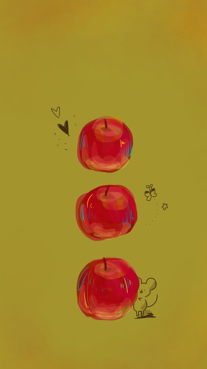 星梅 秋 りんご フリー待ち受け フリーアイコン Illustration