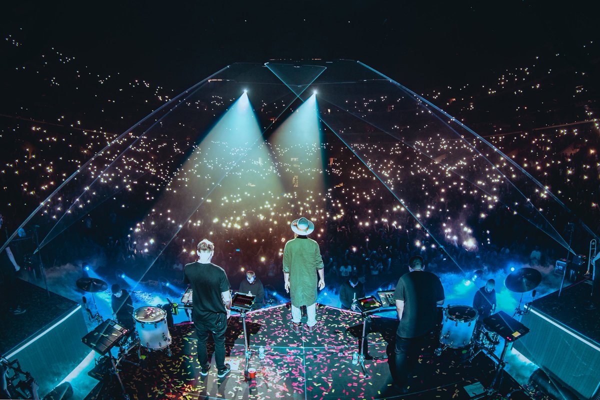 odesza's tweet photo. 2 kids making music in a basement 5 years ago never thought they’d sell out Staples Center. THANK YOU THIS IS UNREAL! https://t.co/mwdI4asOTO