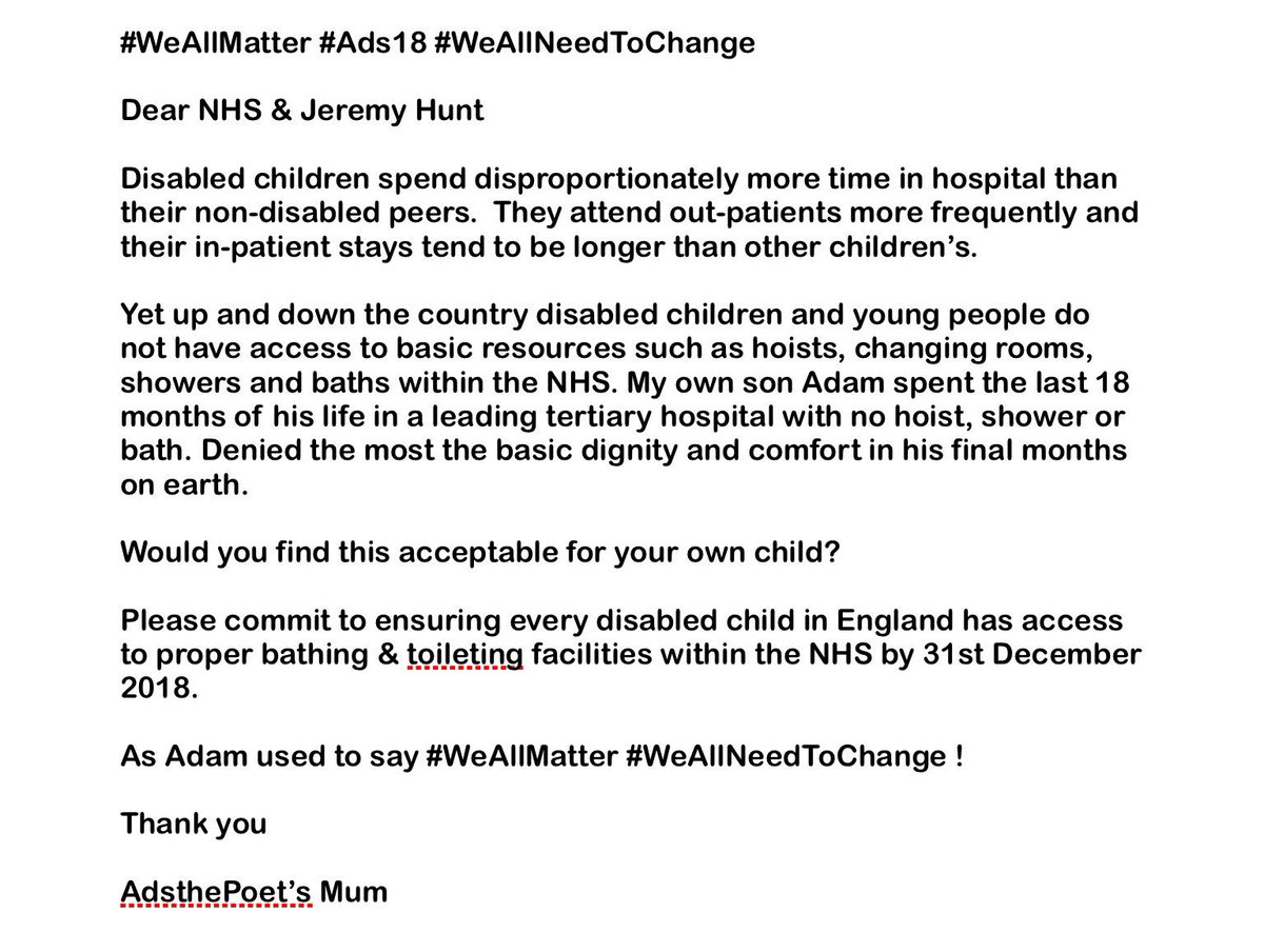 Please join &amp; support the #WeAllNeedToChangeCampaign #WeAllMatter 
Pls spread the word &amp; do all YOU can. Thank you <a href="/KathEvans2/">🌟 Kath Evans RGN RSCN 💙💛</a> <a href="/Jeremy_Hunt/">Sir Jeremy Hunt MP</a>