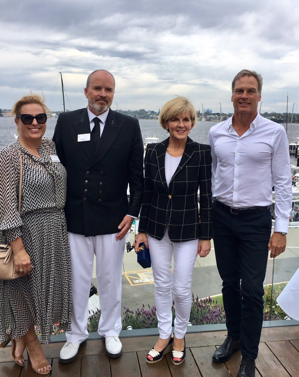 HonJulieBishop's tweet photo. 17/18 season opening address @ Royal Freshwater Bay Yacht Club - Lovely to meet Lucy Alderson, this yr's Junior Captain! ⛵️⚓️☀️#RFBYC #Perth https://t.co/q6hFuK8xVA