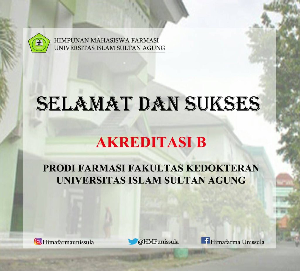 HMFunissula's tweet photo. Selamat atas akreditas B prodi Farmasi FK Unissula☺️ Bismillah semoga semakin maju dan berkah❤️ #himafarmaunissula #farmasiunissula https://t.co/ZzQg0vF87n
