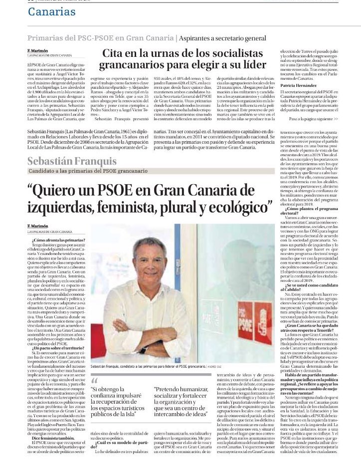chanofranquis's tweet photo. "Quiero un PSOE en Gran Canaria de izquierdas, feminista, plural y ecológico" Vía @laprovincia_es 
#ComparteUnCompromiso https://t.co/YSksPEm77k