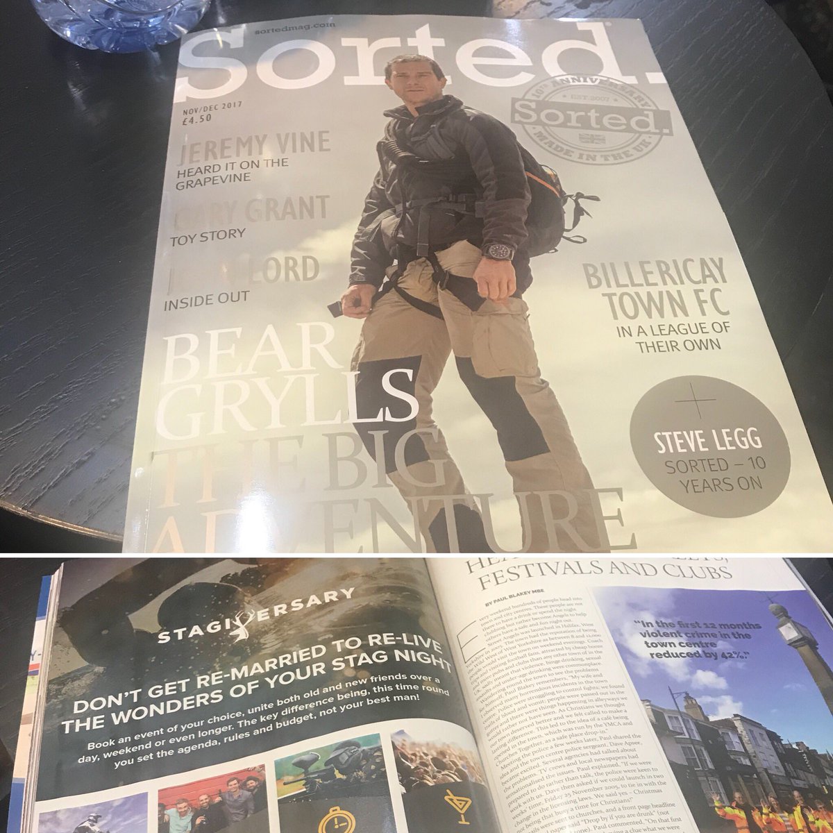 stagiversary's tweet photo. Enjoying the latest from @SortedMagazine great articles from @BearGrylls @EntertainerToys keep up the good work! #mensmag https://t.co/MJ708WgexE
