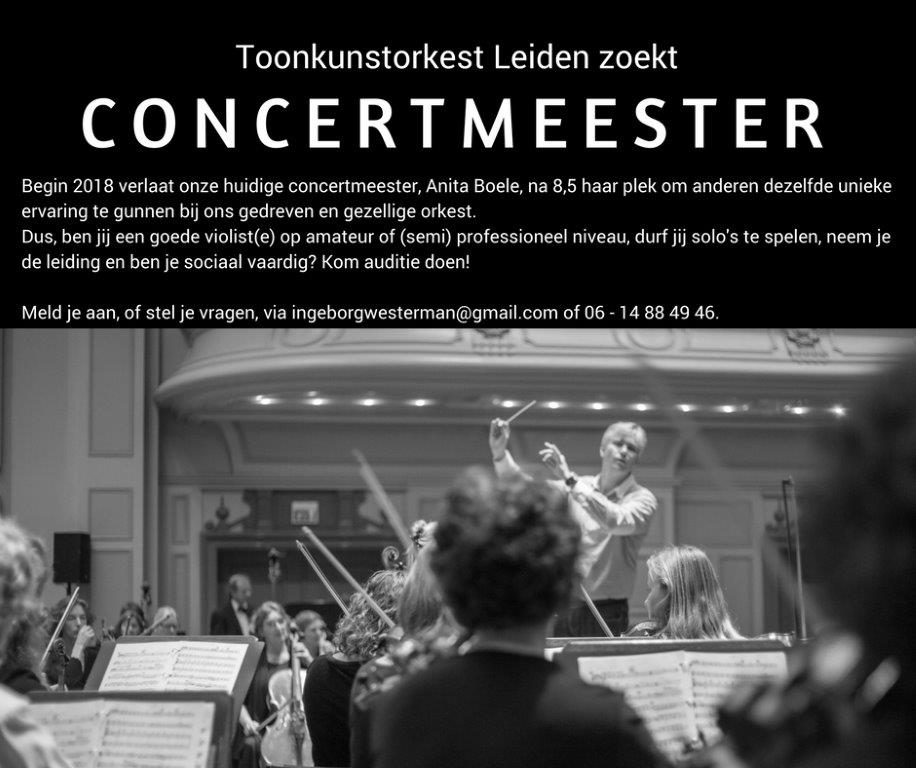 toonkunstleiden's tweet photo. Ben jij of ken jij onze nieuwe #concertmeester? @AmateurLeiden @LeidenMarketing @viooltalent @Klassiekemuziek @ClassicFM  @891Radio4 https://t.co/upyHBHSkDB
