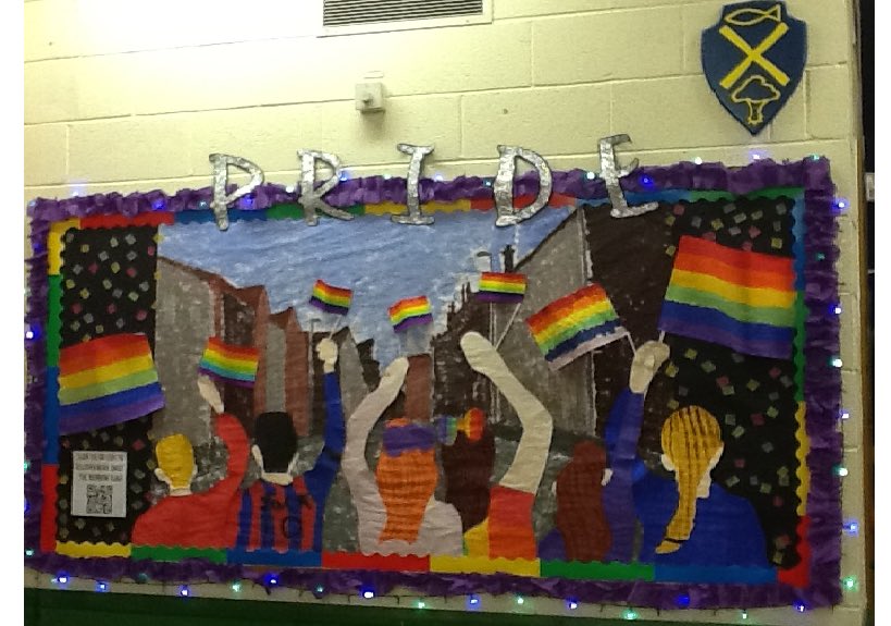 TheProudTrust's tweet photo. Amazing work from St Andrews Methodist Primary School in Salford on the theme of "festivals", on way to gaining @RainbowFlagAwd #LGBT #Pride https://t.co/28IHZjDFGp